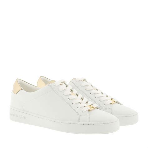 michael kors white runner with gold toe|Michael Kors white sneakers.